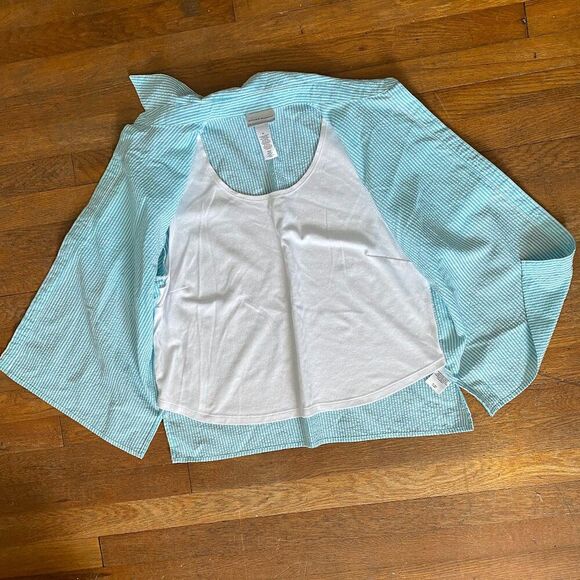 Alfred Dunner 2 Pc Pinstripe Short Sleeve Top & Capri Women Size LP - Picture 3 of 12